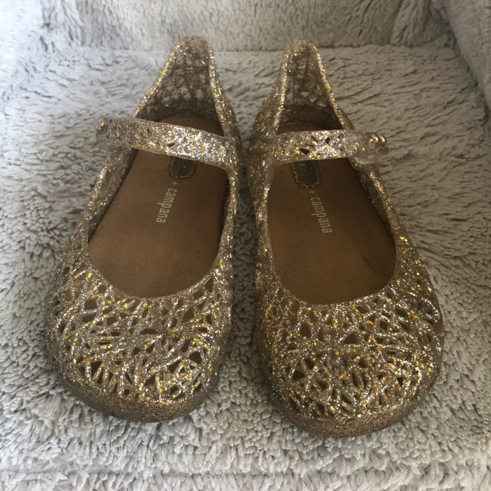 Mini Melissa + Campana Glitter sandals
